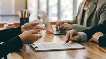 Businessman signing a Master Service Agreement